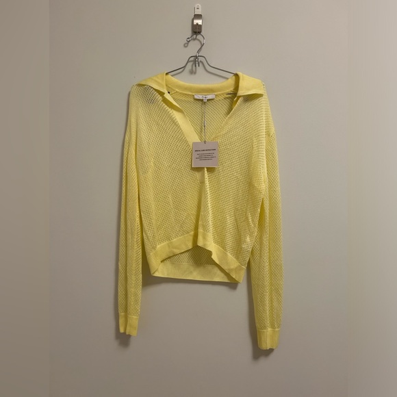 Tibi NWT Mesh Pullover Sweater in Citron size Medium (M) - Picture 2 of 7